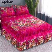 Bedroom Flat Sheets Bed Printed Fashion Modern Queen King Size Washed Cotton Comfortable Bedding Mattress Cover Bedspread New 1