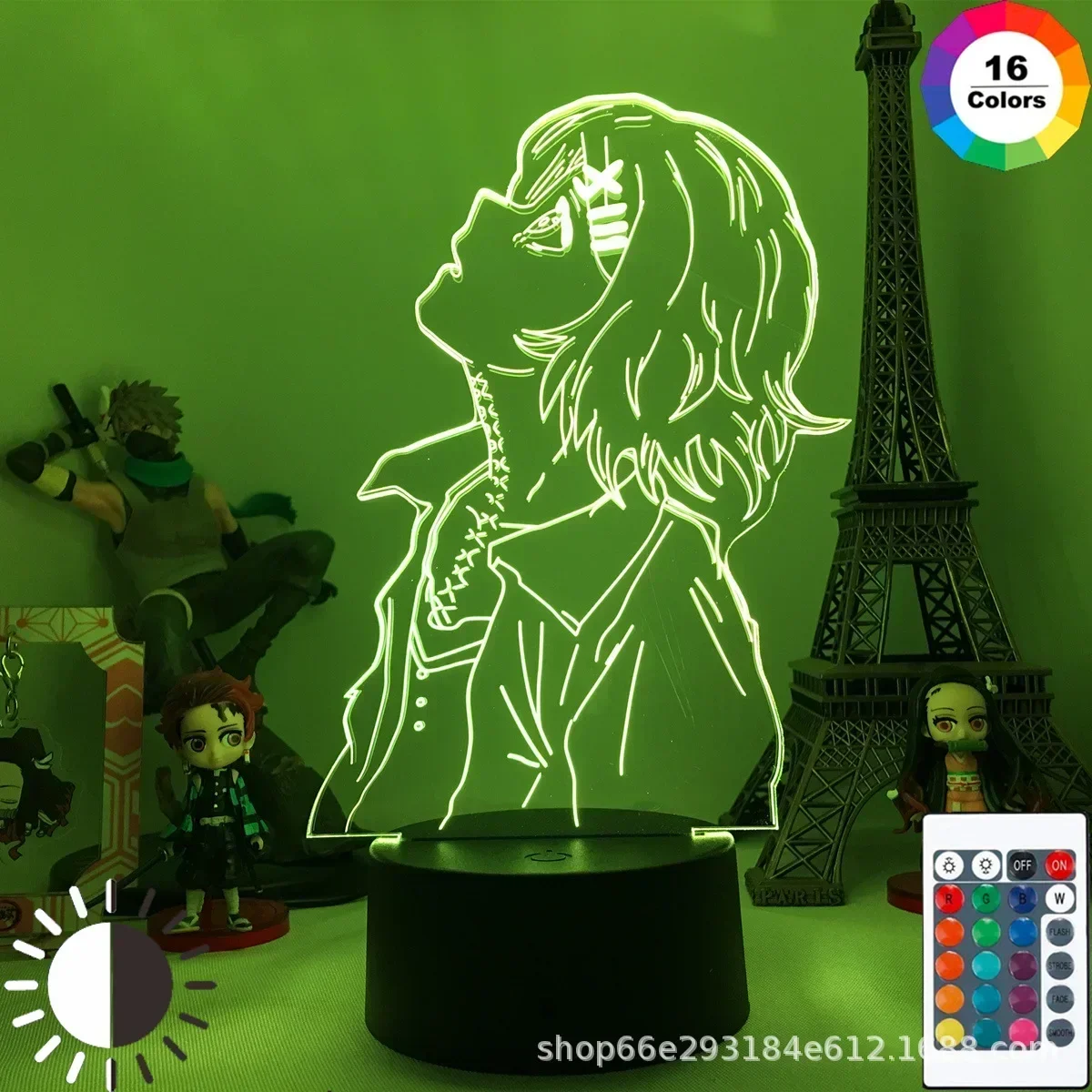 Lampada 3D LED Tokyo Ghoul Ken Kaneki, Luce Notturna 7 Colori Con Telecomando, USB, Regalo Anime - 4