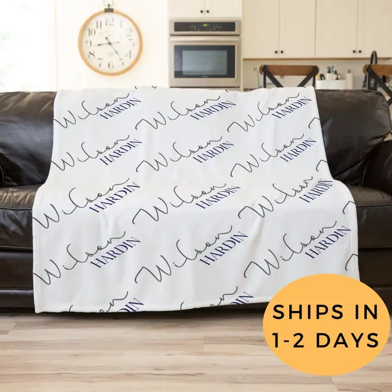 

Baby Boy Name Blanket, Baby Boy Personalized Blanket, Custom Baby Blanket Boy, Adult Minky Blanket, Stroller Blanket, Baby Boy M