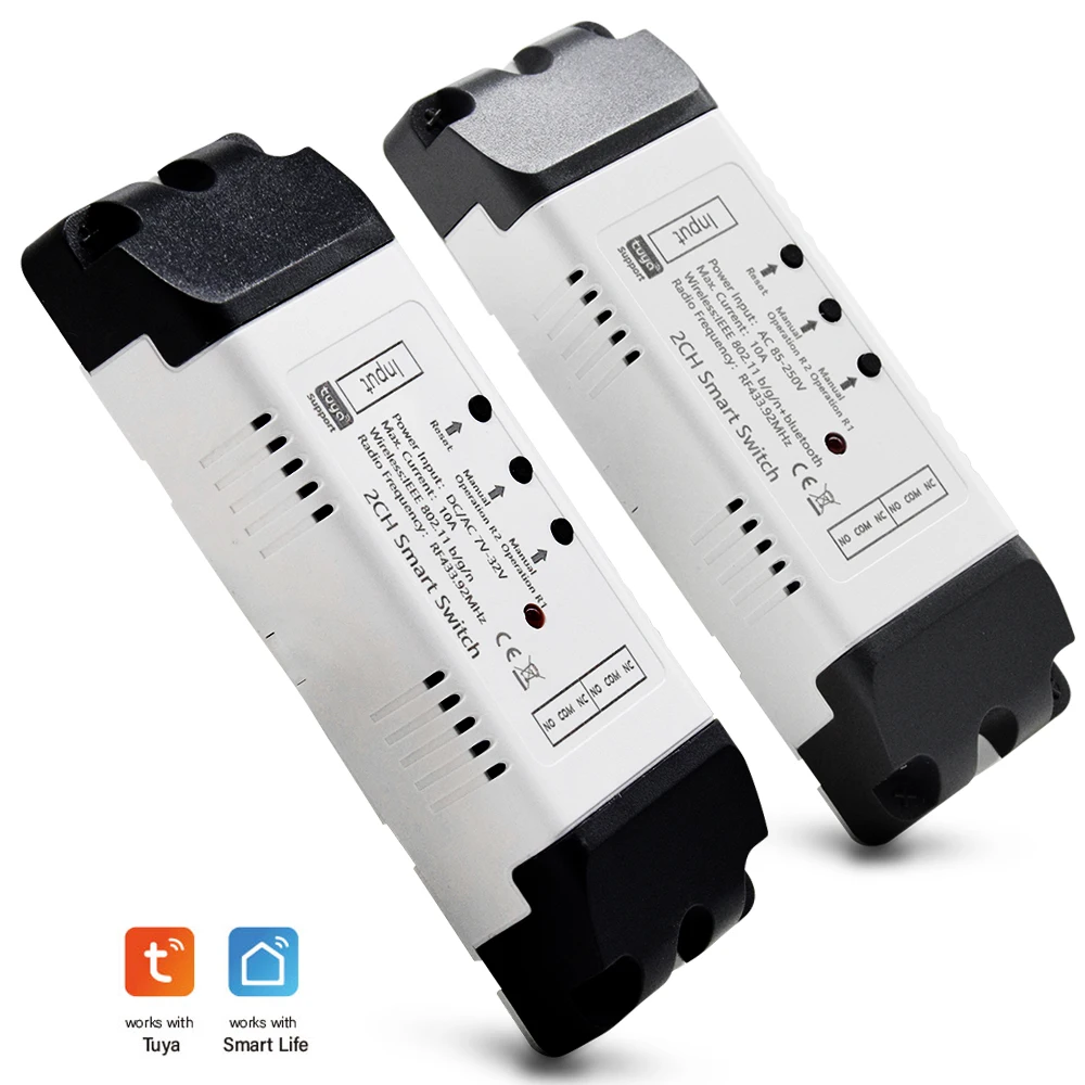 Tuya-스마트 Wifi 모터 스위치 모듈, 12V 24V 32V 220V RF 433 라디오 원격 제어 Alexa Google Home 용 4 채널 인칭 릴레이