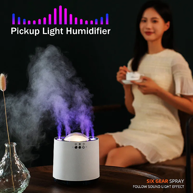 

800ML Creative Dynamic Mist Air Humidifier with Colorful LED Light Home Room Heavy Fog 6 Nozzles Ultrasonic USB Aroma Diffuser