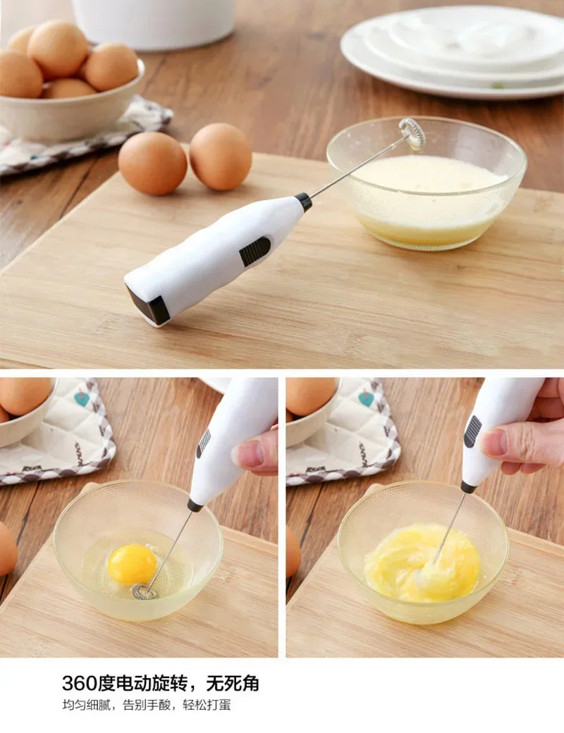 Electric Handheld Rotary Egg Whisk Blender Egg Beater for Milk Coffee Frother Cooking Tool