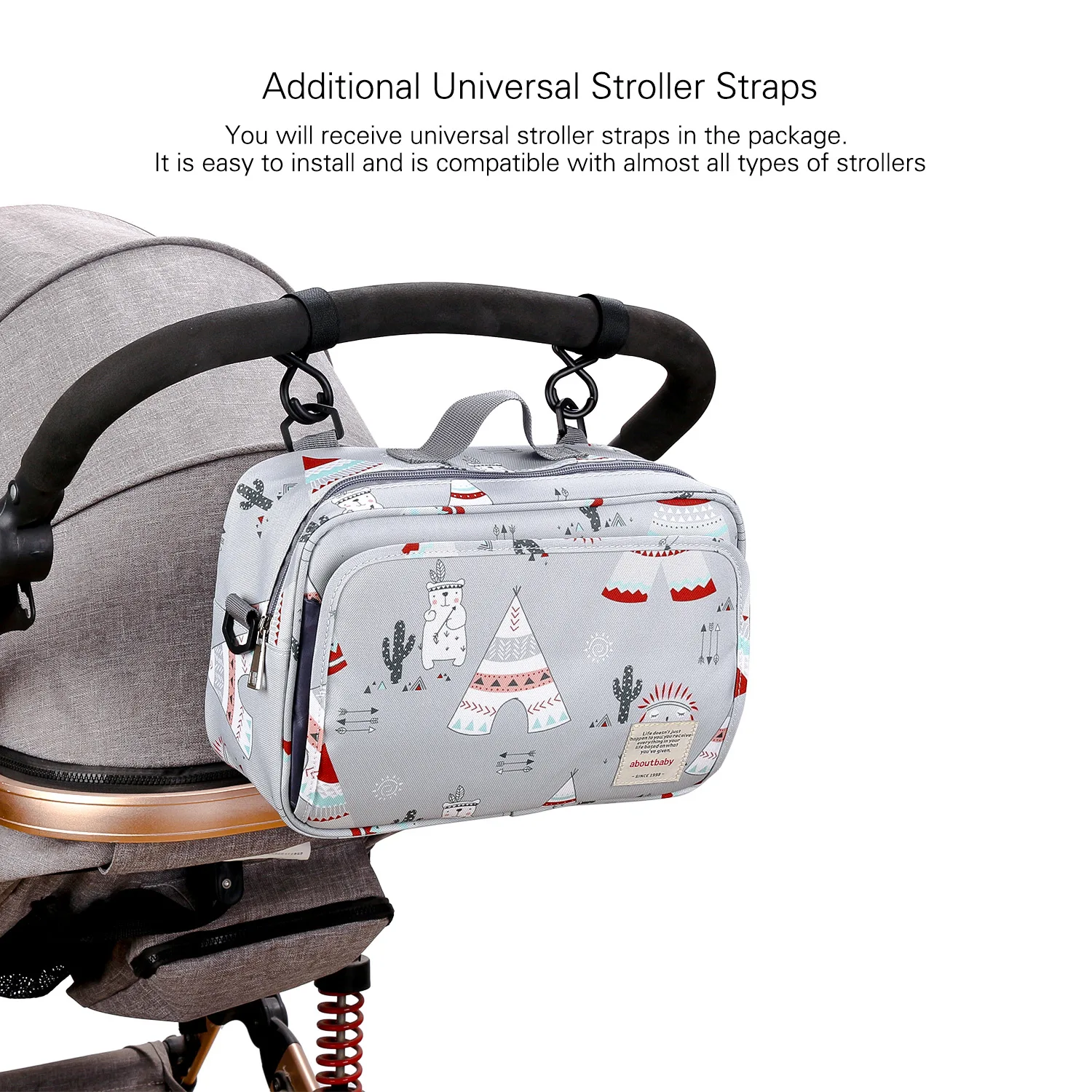 Fashionable Waterproof Wet/Dry Maternity Diaper Bag with Double Handles