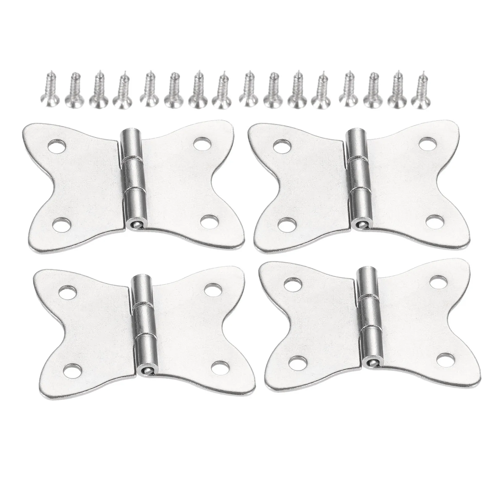 4pcs Butterfly Metal Door Luggage Furniture Hinge 4 Holes Deco