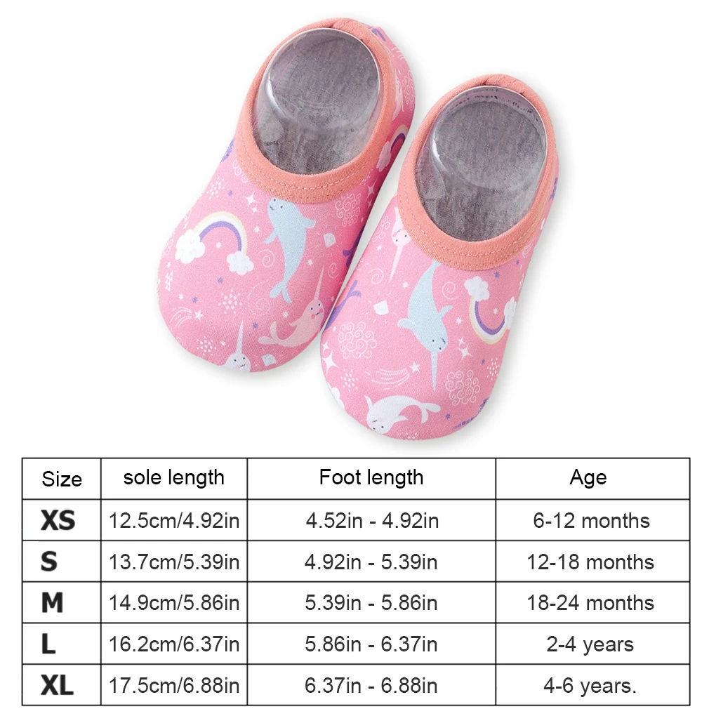 1Pair Baby Non-slip Floor Socks Cartoon Animal Print Shoes Socks For Swimming Surf Toddler Boys And Girls First Walkers Cute 6