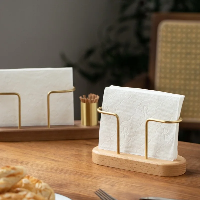 HeMu-Tooth Swab Tube Tissue Holder, Black Walnut, Minimalist Dining Table Tissue Storage Rack, Restaurant Coffee Shop Paper Box 3