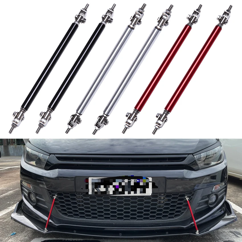 2PCS Universal Racing Car Front Rear Bumper Lip Splitter Spoiler Support Bar Kit Pull Strut Rod Adjustable 15cm