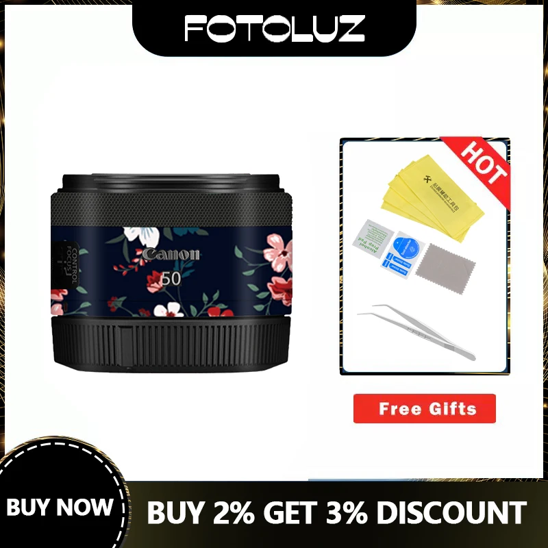 Rf50F1.8 Pelle Dell'Obiettivo Pelle Dell'Involucro Della Fotocamera Canon Rf 50Mm F/1.8 Copertura Dell'Autoadesivo Antigraffio Della Fotocamera Custod