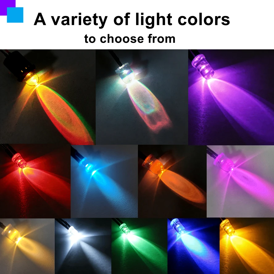 DC3V24V 사전 배선된 LED 전구 액세서리 DIY 발광 다이오드 표시등 선박 모형 장난감 자동차 투명 비드(베이스 포함)