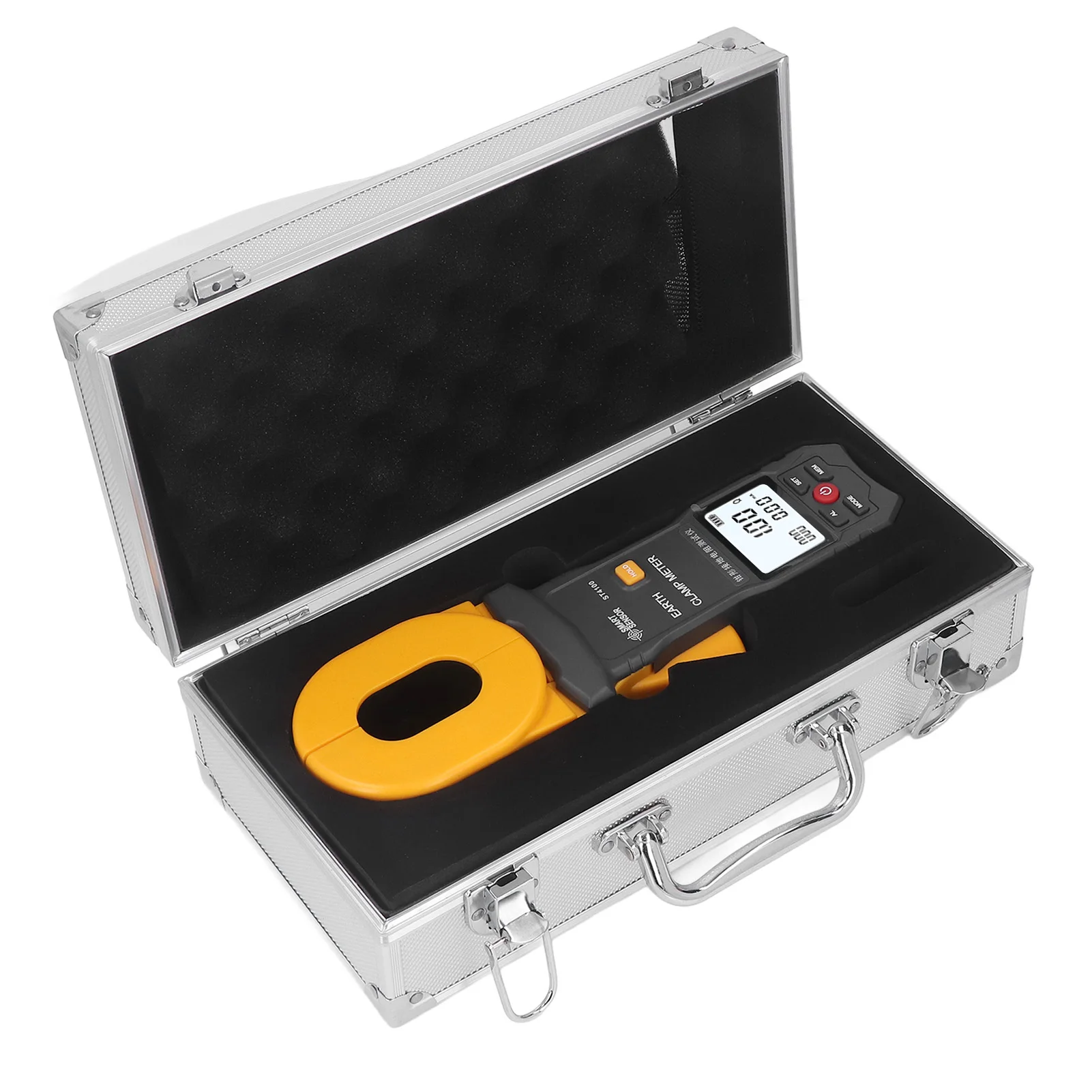 ST4100 Digital LCD Clamp Ground Resistance Meter Ground Earth Resistance Meter Tester range 0.010~500&Omega; Data Storage