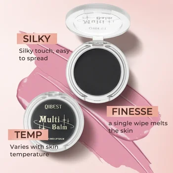Heallor Black Crystal Blush Multi Balm Magic Temperature Change Blush Gel Blusher Cream for Lip Eye Makeup Pink Cheek Tint Rouge - Thumbnail 5