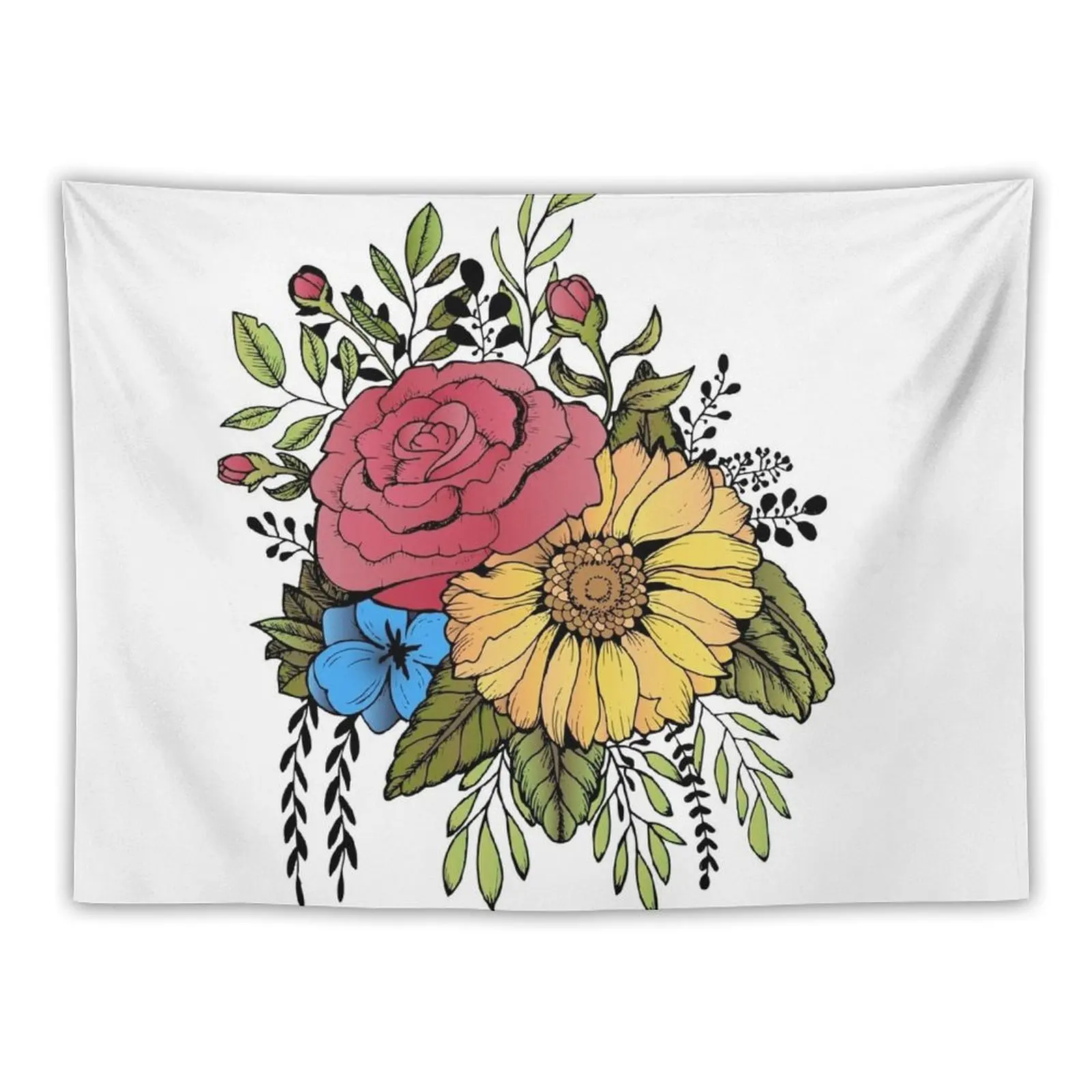 

SUNFLOWER & ROSE Tapestry Decor For Room Room Decore Aesthetic Room Decorations Wall Decorations Tapestry