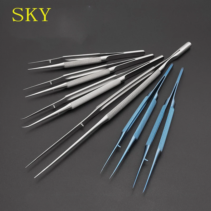 

Ophthalmic Microscope Instrument Tweezers Mobile Phone Repair Fingerprint Flying Wire Tweezers Titanium Alloy 0.15mm Fine-tipped