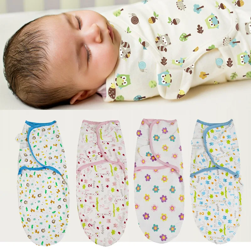 100% Cotton Baby Swaddle 0-3 Months Newborn Wrap Blanket Infants Baby Envelop Swaddles Baby Accessories image