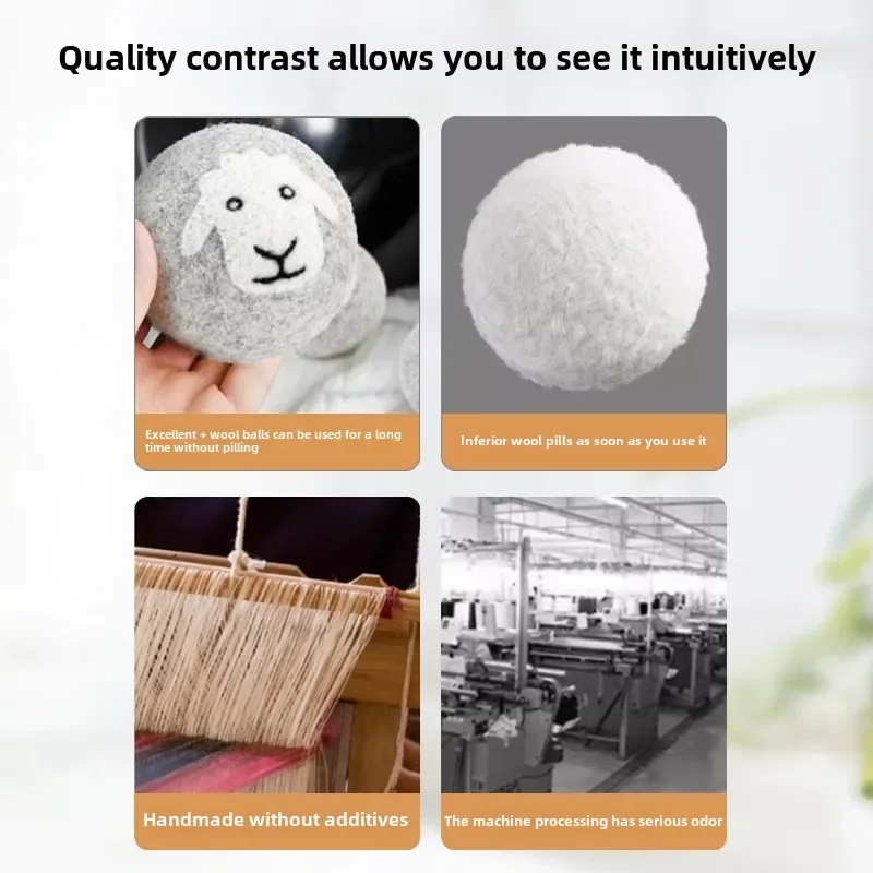 Wool Felt Ball Anti-static Washing Machine Anti Entanglement Washing Ball Wool Gray Drying Sticky