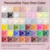 48 Colors Nude Pink Brown Glitter Dipping Powder with Dip Liquid Set & Essential Manicure Tools for Valentines Nails Women Gifts 2