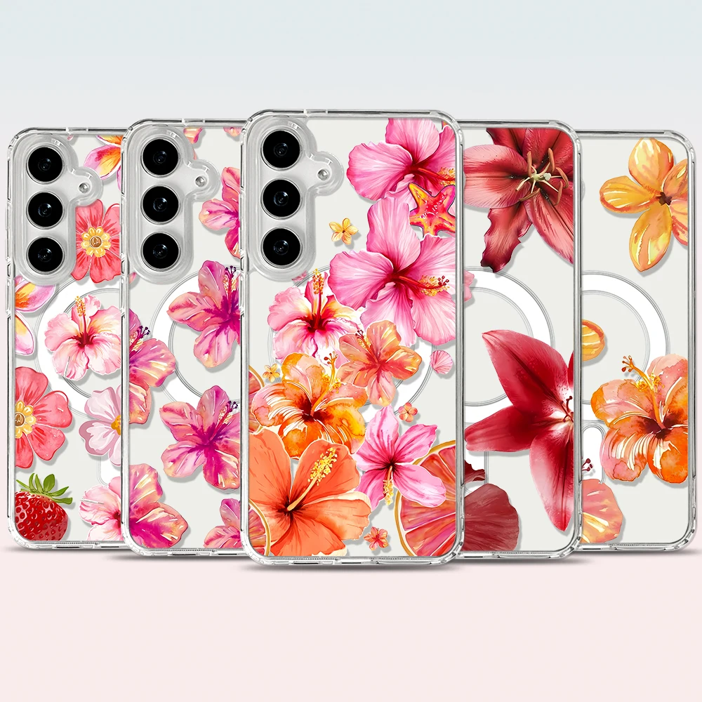 Summer Flowers Magnetic Phone Case – Stylish Floral Protective Cover
