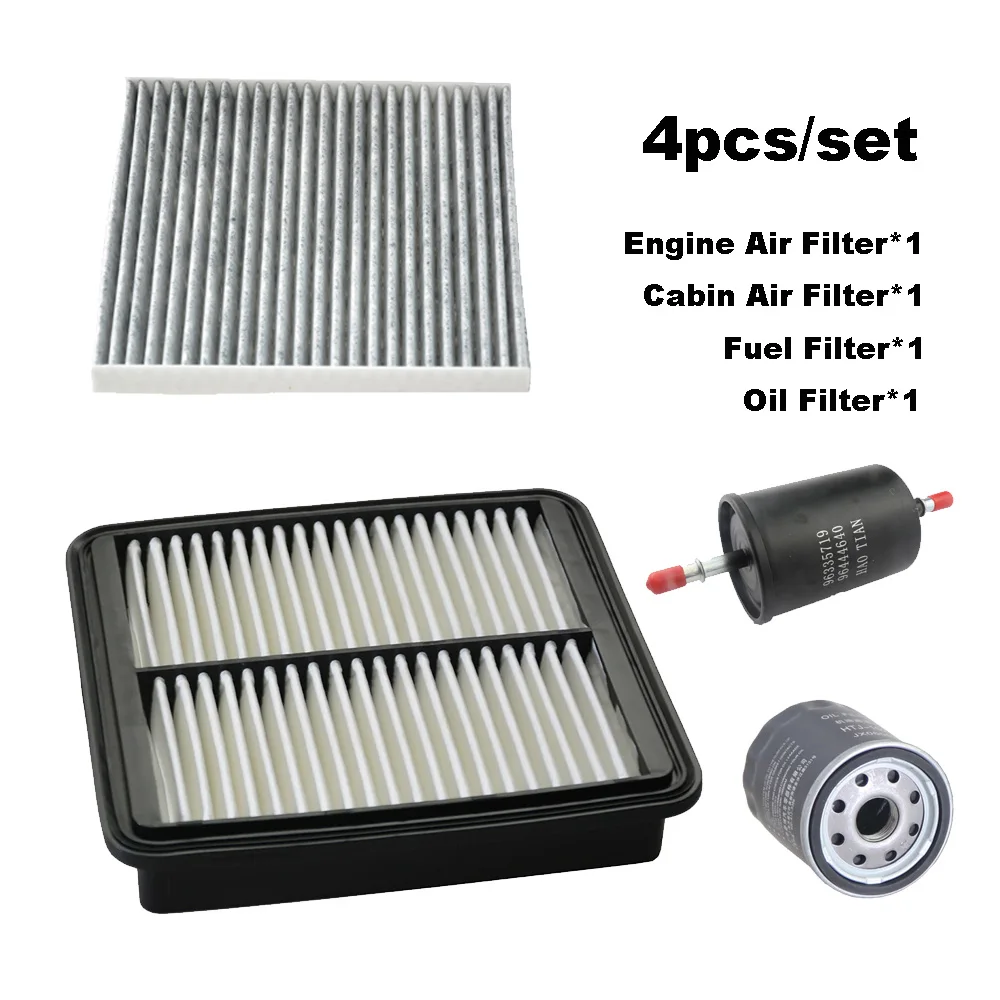 Filter Set 4pcs for GEELY EMGRAND GT 2.4L 2015-BORUI JLD-4G24 Engine Oil Fuel Cabin Air Filter 2032003500 Accessories