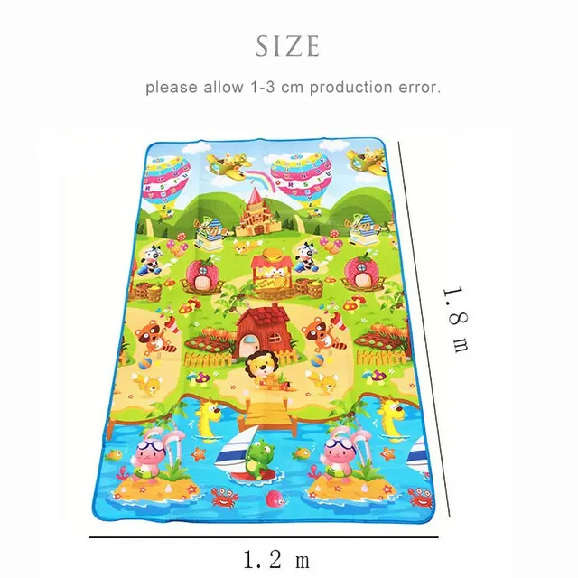 Tapis de jeu en polymère pour bébé, jouet pour enfants, activité de gymnastique, aire de jeux, imprimé double face, sol en mousse lea 3