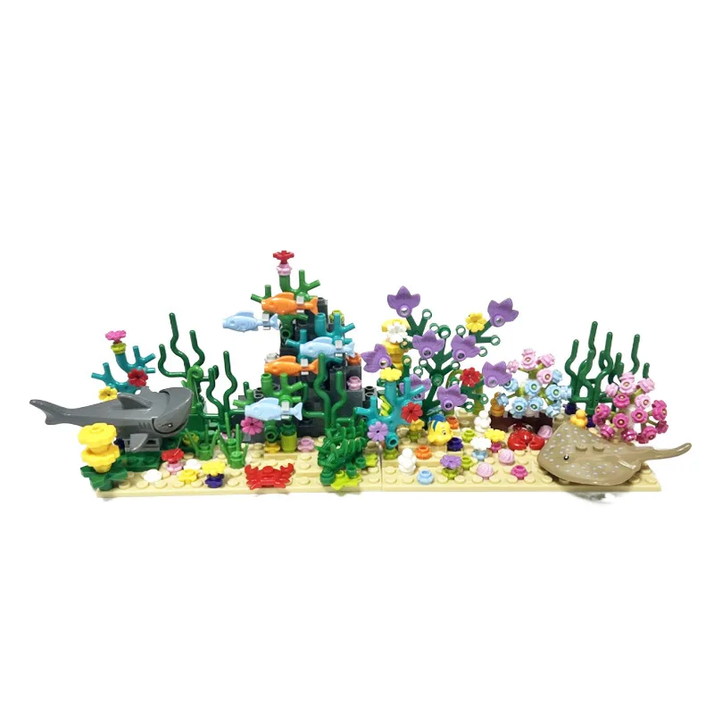 DIY Crochet Kit for Ocean Sea Animals With Coral Reef Building Toy Set 