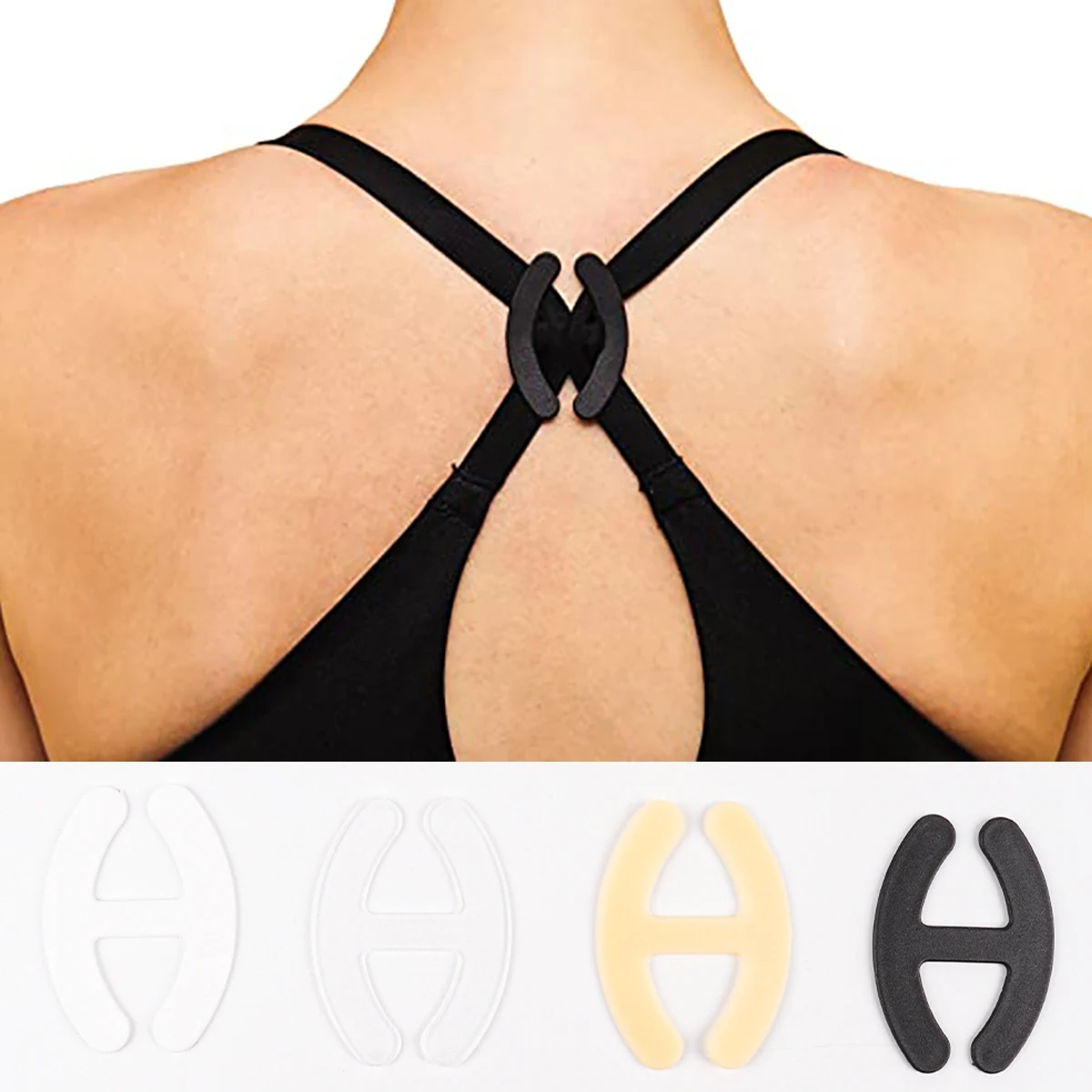 Underwear Anti Slip Buckle Bra Shoulder Strap Cross Strap Buckle Underwear Accessories 4 color H-shaped