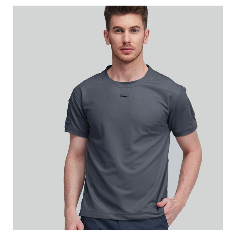 Men's Summer T Shirt Quick Dry UV Proof O-Neck Tactical Breathable Top for Camping Trekking Hiking Climbing Short Sleeve Shirt