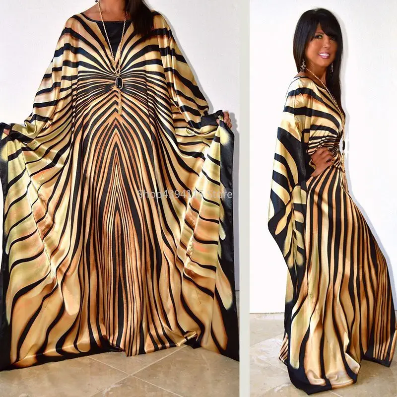 African Dress for women 2020 fashion zebra Stripe print Dress plus size free size maxi Dress long Robe Africaine vetsido беговел welt zebra 12 acid green us one size 2020