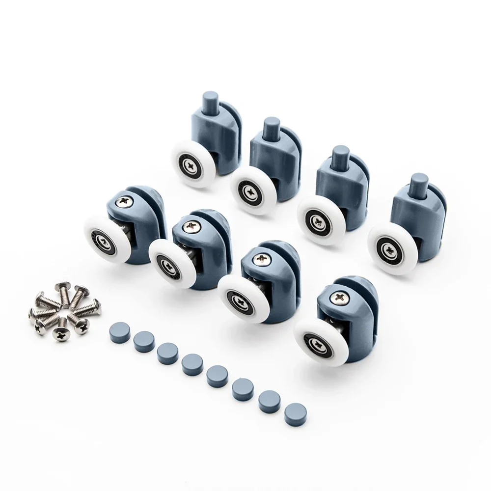 8 יח 'רולים דלת מקלחת, רצים/גלגלים/גלגלות/מדריכי 23 מ "מ/קוטר 25 מ" מ, חדר אמבטיה ביתית