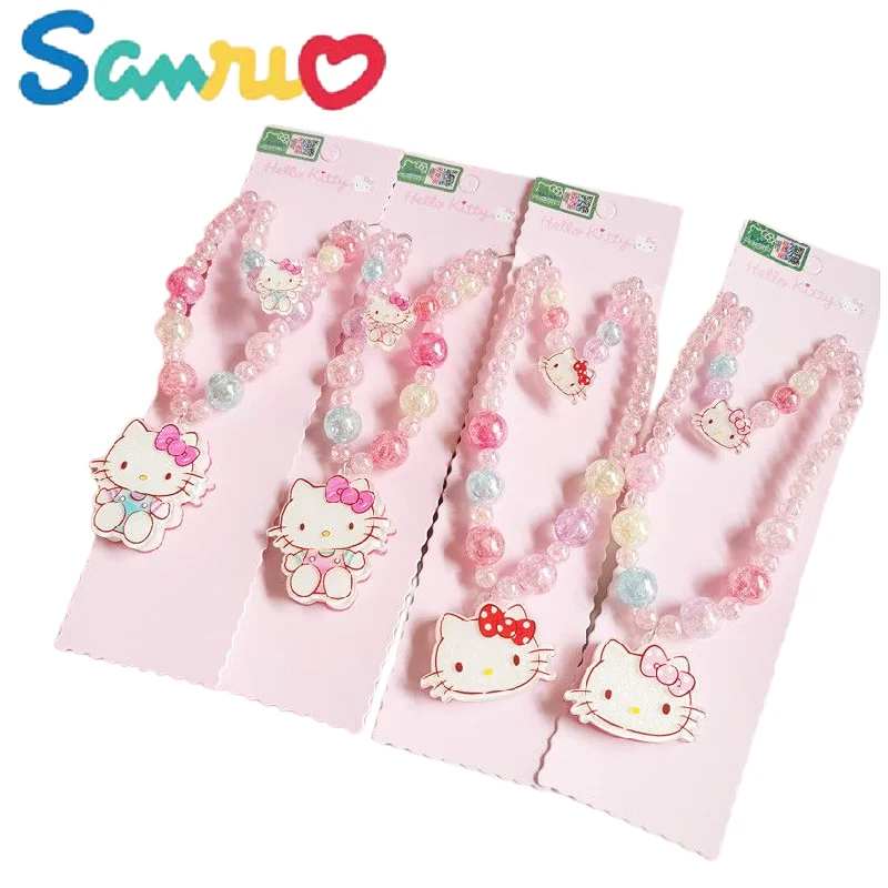 

Светящееся ожерелье Hello kitty Sanrio с анимационным периферическим мультяшным изображением, Набор детских браслетов, подарок на день рождения, ювелирные изделия для маленькой принцессы