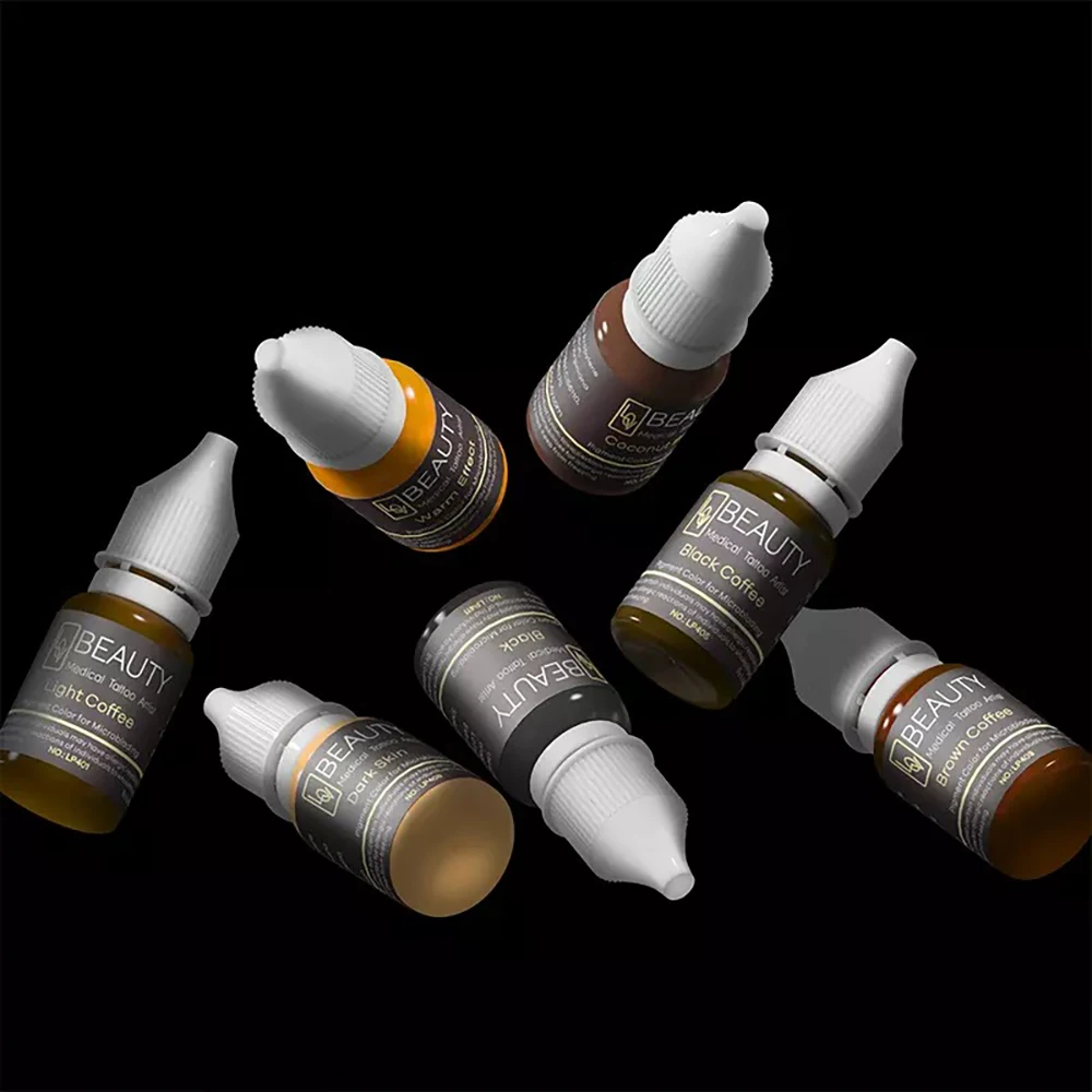 23 Color 10ml/Bottle Semi Permanent Makeup Microblading Pigment Inks For Eyebrows Eyeliner Lip Dye Beauty Microblading Pigment