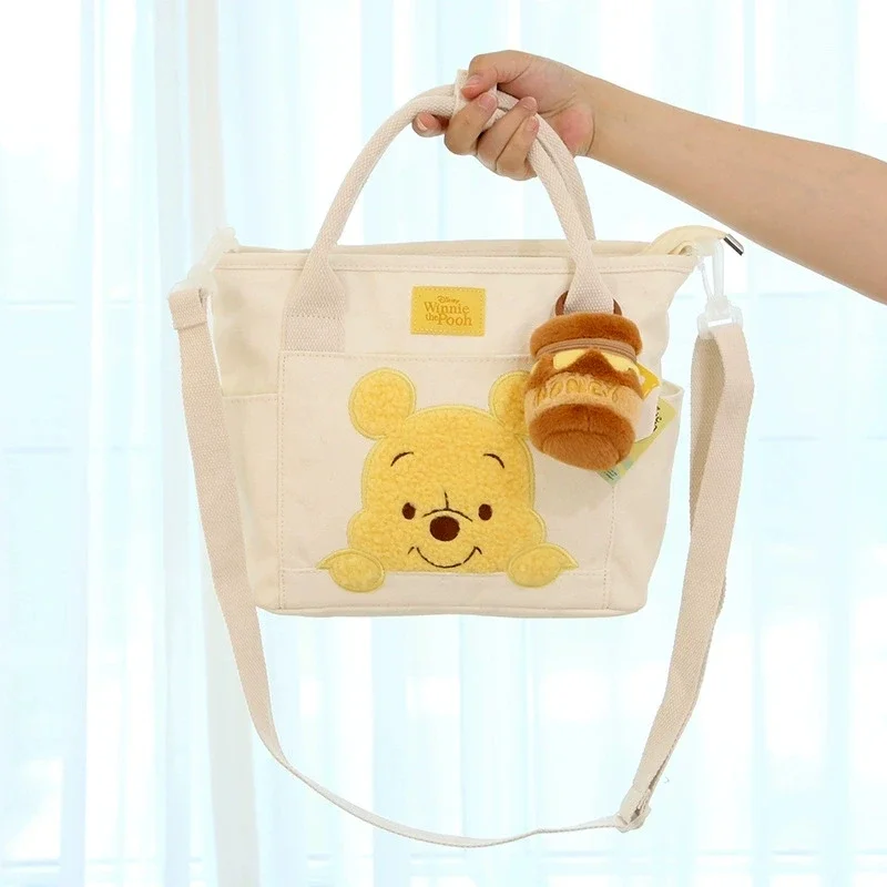 

Anime Genuine Pooh Bear Messenger Bag Honey Pot Pendant Cute Cartoon Doll Hand Carrying Crossbody Dual-Use Bag Women's Handbag