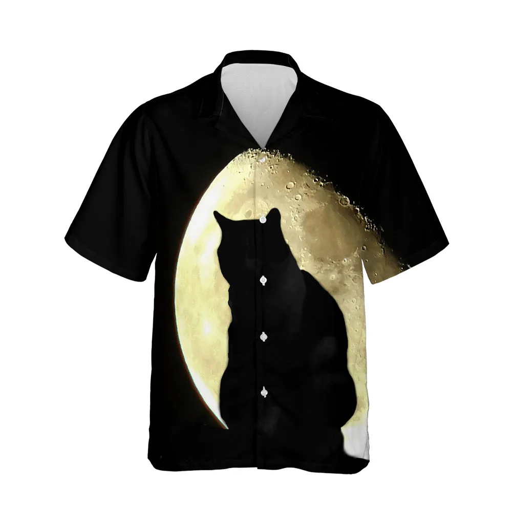 Jumeast Dark Souls Blouses Crow Castle Shirts For Men Halloween Witch Hawaiian Button Up Men's Shirt Oversized Streetwear Tops