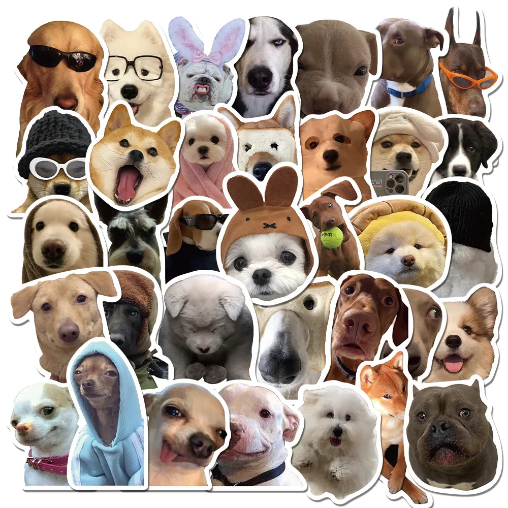 

50Pcs Cartoon Funny Pet Dog Stickers For LaptopTravel Case Guitar Car Skateboard Computer Waterproof Esthetics Sticker Kid Gifts