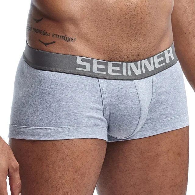 Sous-vêtements pour hommes, boxers respirants en coton, culottes douces taille basse 1