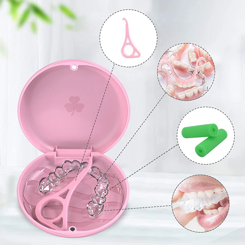 

1PCS Orthodontic Retainer Bracket Storage Box Soaking Invisible Dental Cover Retainer Storage Portable Soaking Cleaning Box