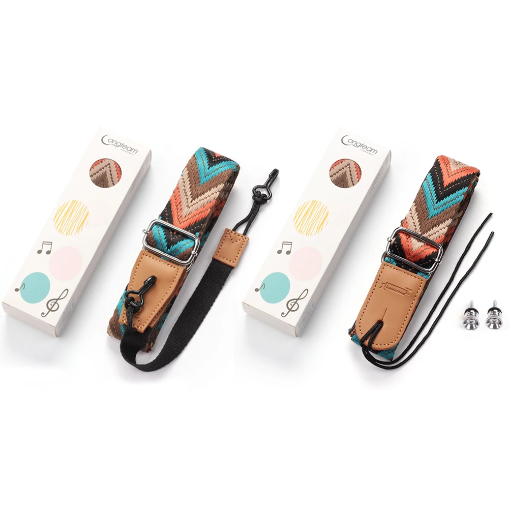 다색 우쿨렐레 스트랩 클래식 기타 만돌린 밴조용 조절 가능한 레트로 기타 스트랩