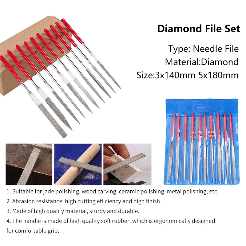 Mini Diamond Needle File Set Wood Carving Tools Sanding Sticks for Plastic  Models Files Hand Needles of Art Crafts 