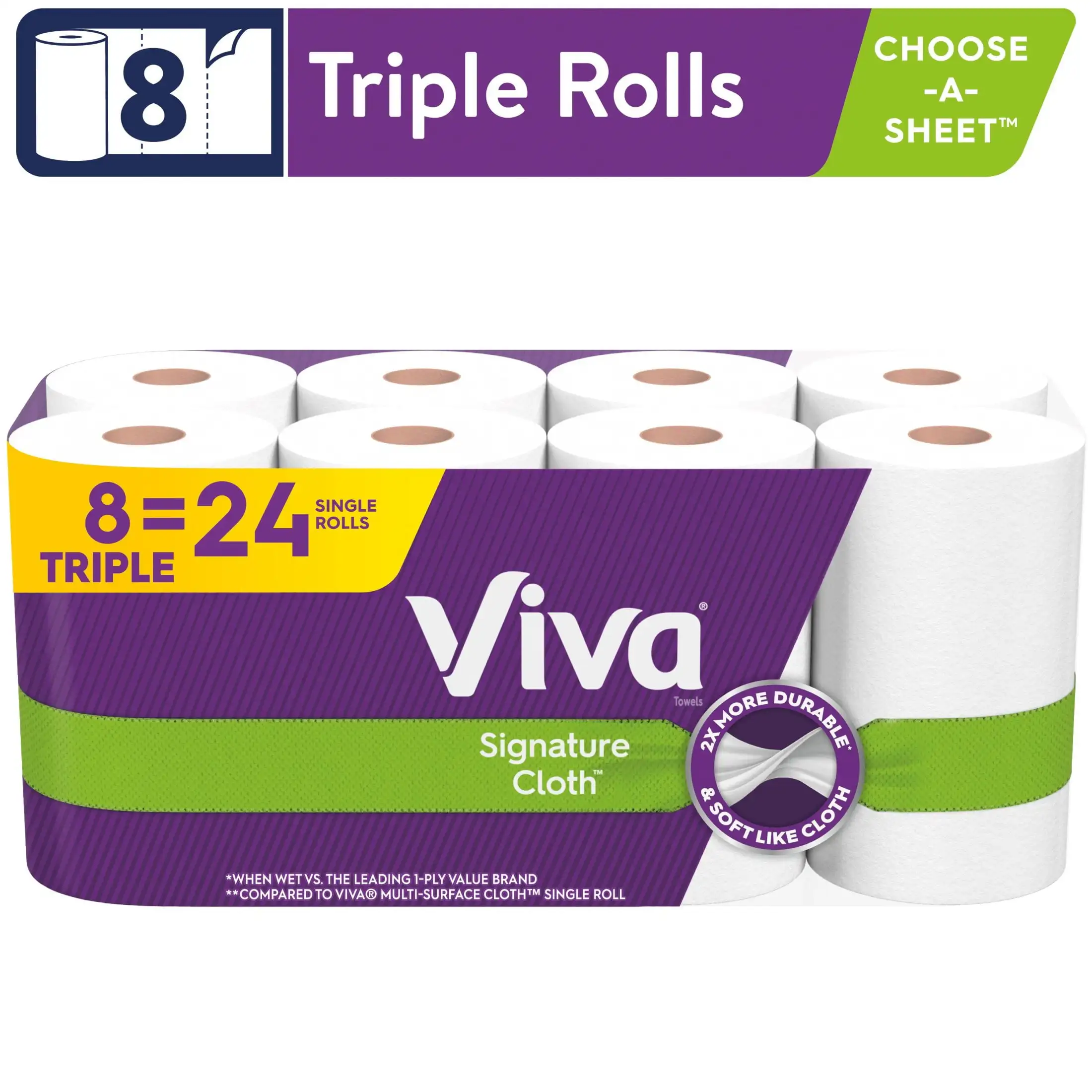 Signature Cloth Paper Towels 8 Triple Rolls It Can Be Thickened with Wet Water No Fragrance No Slag and Strong Water Absorption