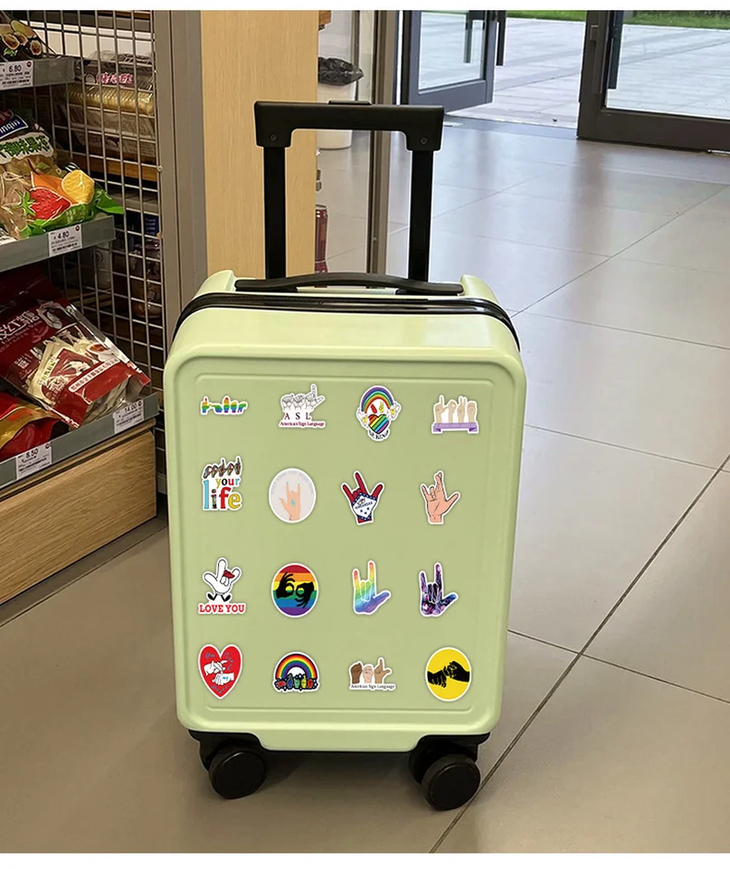 10/52Pcs Funny Sign Language Stickers Gift DIY Notebook Cup Room