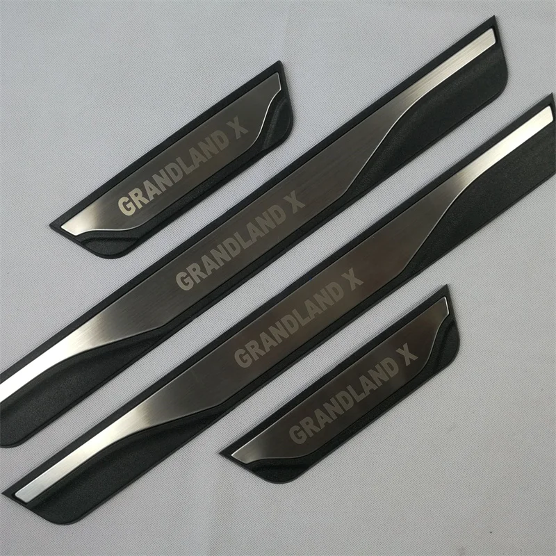For Opel Grandland X Door Sill Scuff Plate Cover Trim Stainless Steel Threshold Pedal Styling Protect car assecories
