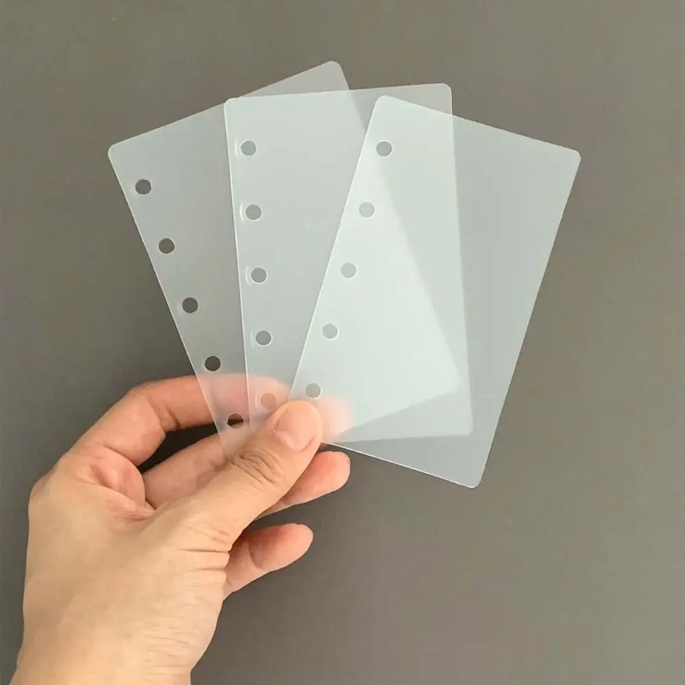 10pcs 투명 루즈리프 노트 리필 용지 M5 A8 5홀 스파이럴 바인더 디바이더 페이지 분리기 스파이럴 바인더 폴더 클리어