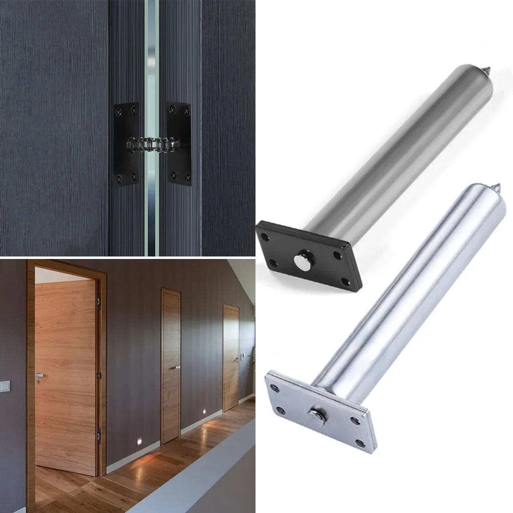 Description Picture 6 of item1pc Automatic Inner Black Silver Door Closer Metal Concealed Tubular Chain Spring Soft Close Latch Stopper Furniture Hardware