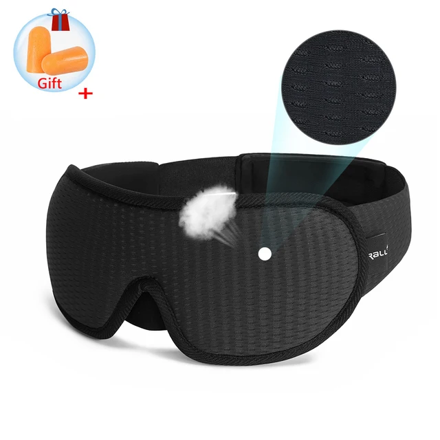 3D Sleeping Mask 100% Blackout Blindfold Sleep Mask for Eyes Smooth Sleep Eye Mask Sleeping Aid Eye Mask for Travel Slaapmasker Type-A-Black