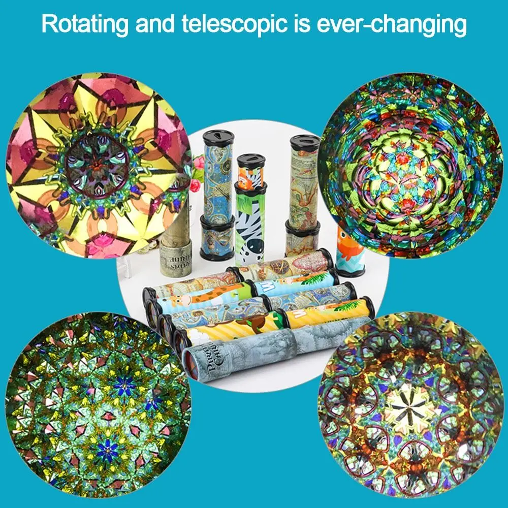 Plastic Rotation Kaleidoscope Colorful Paper Fancy Colored World Toys Scalable 21/30/27cm Magic Changeful Kaleidoscope children toys