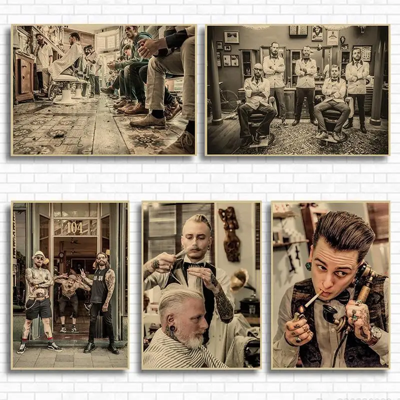 

Шелковый постер с художественным принтом для татуировок, парикмахерской, домашний Настенный декор