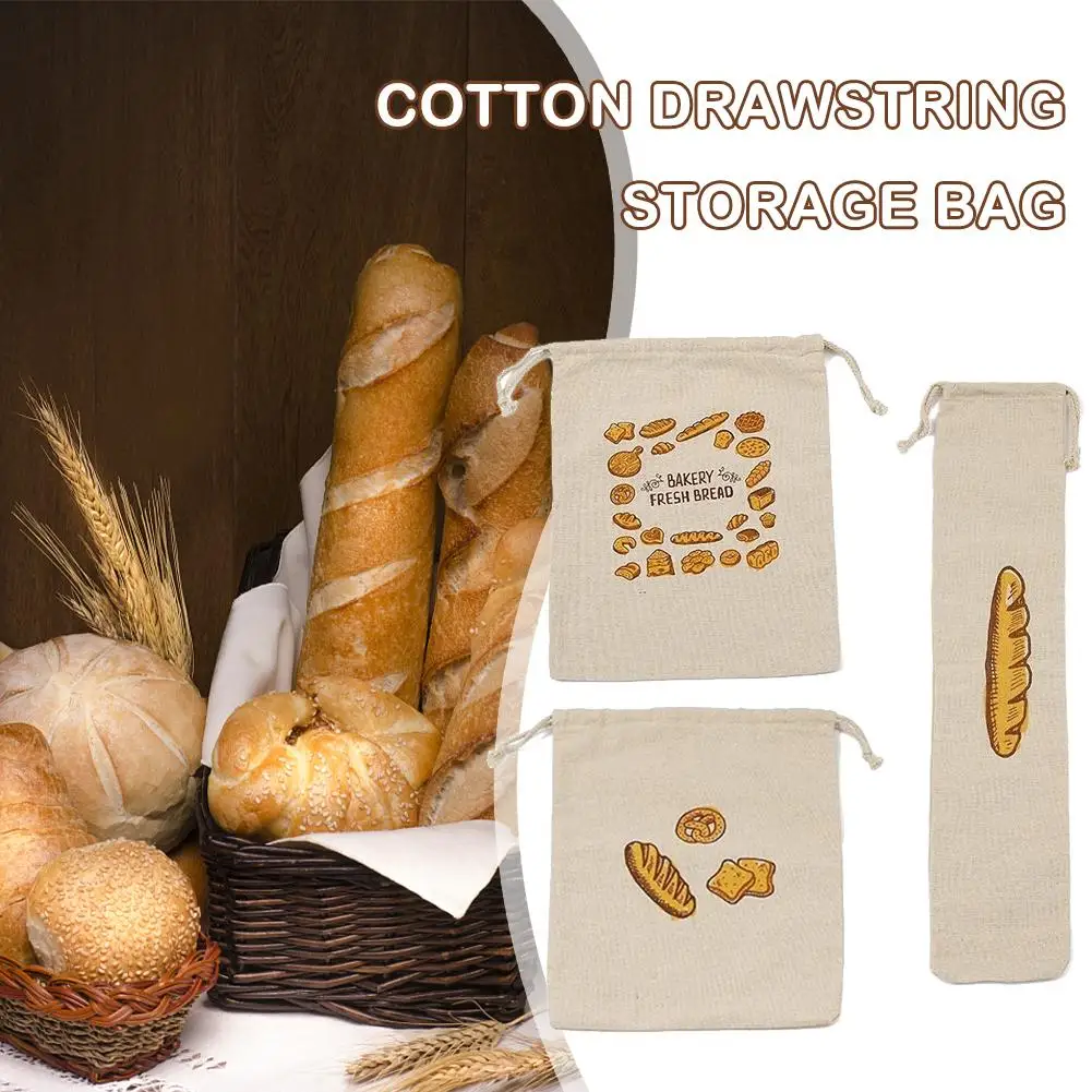 

Linen Bread Bag Reusable Cotton Drawstring Storage Bag Bags Loaf Storage Fresh Bread Bread Linen Drawstring Homemade R4Y6