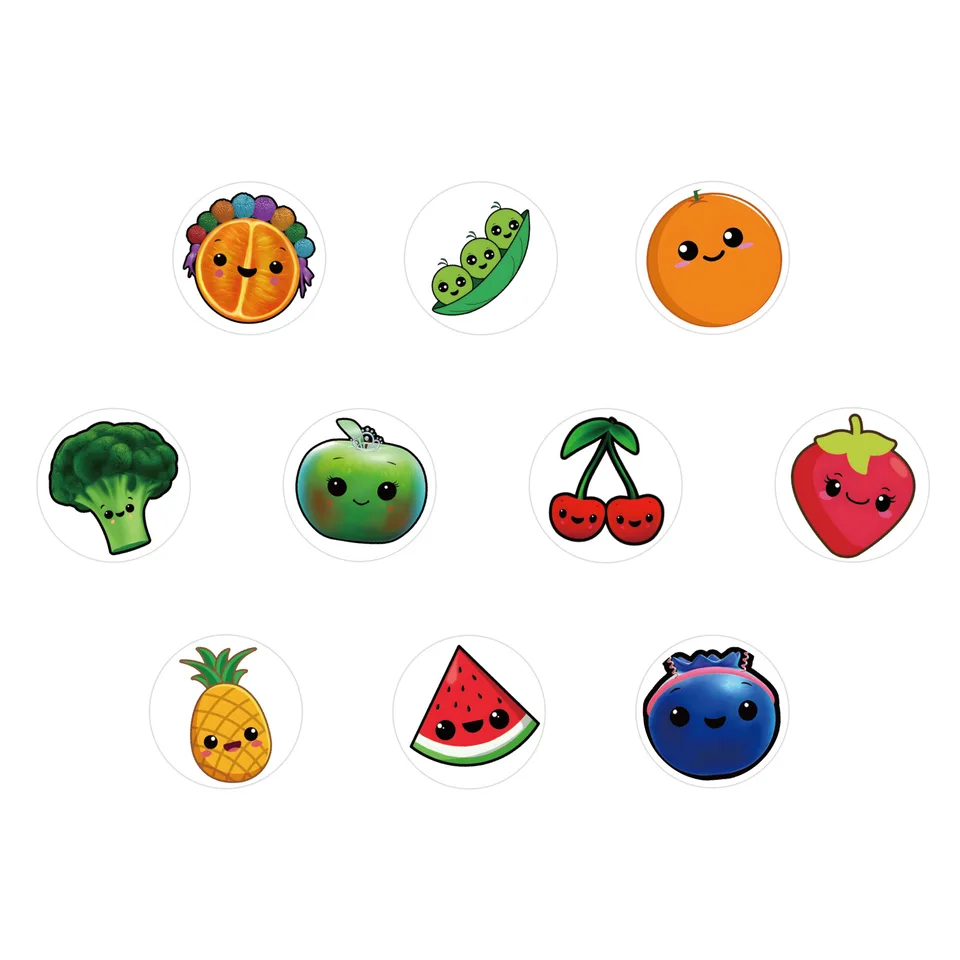 120PCS Cute Kids Fruit & Vegetable Stickers Pack - El Salvador