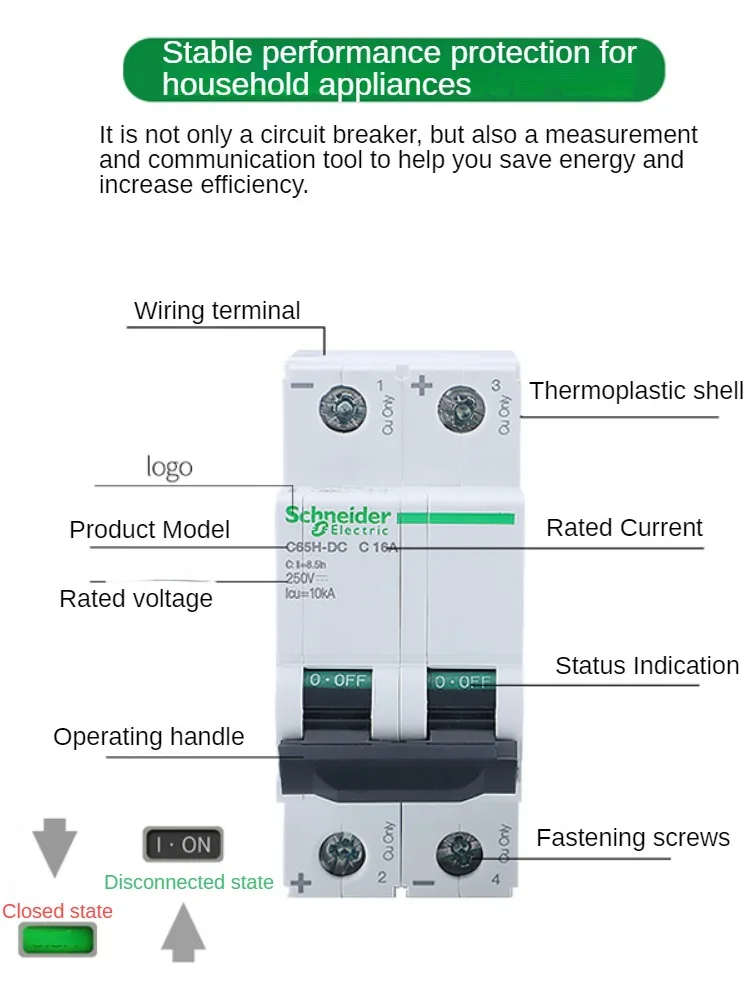 schneider c65n dc c1p 2p a9 tipo interruptor 01
