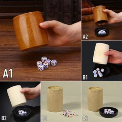 New Natural Bamboo Dice Set KTV Bar Shake Dice Cup With 5PCS Dices Kit Game Entertainment Party Supplies Drinking Dice