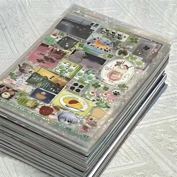 5 pezzi di pellicola flash trasparente per cartoni animati, stelle glitterate, simpatico orso, adesivo quadrifoglio, adesivi decorativi per telefono Kawaii